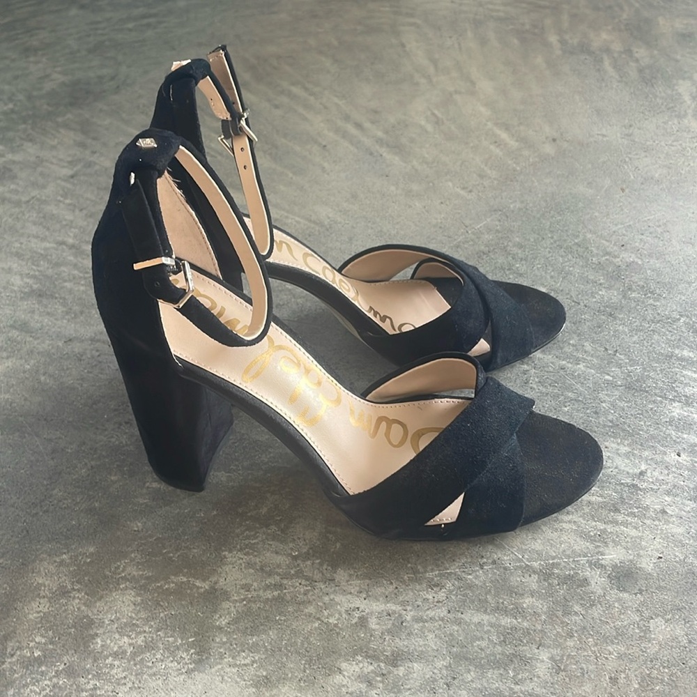 Sam Edelman Black Suede Block Heel - size 8